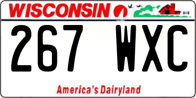 WI license plate 267WXC