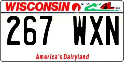WI license plate 267WXN