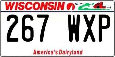 WI license plate 267WXP