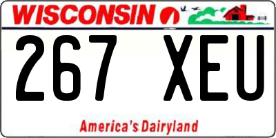 WI license plate 267XEU