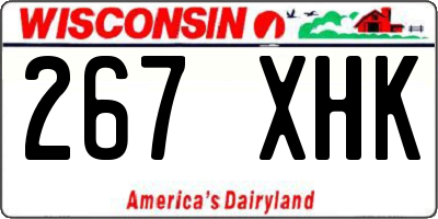 WI license plate 267XHK