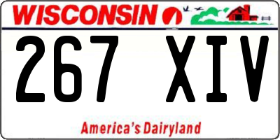 WI license plate 267XIV