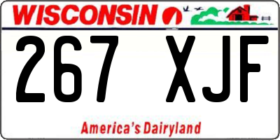 WI license plate 267XJF