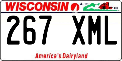 WI license plate 267XML