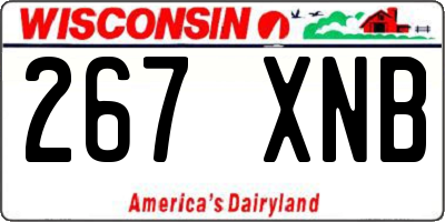 WI license plate 267XNB