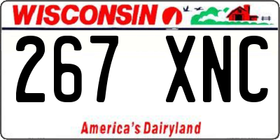 WI license plate 267XNC