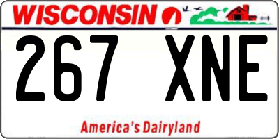 WI license plate 267XNE