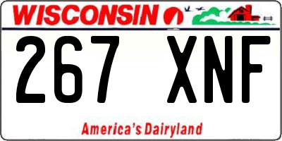 WI license plate 267XNF