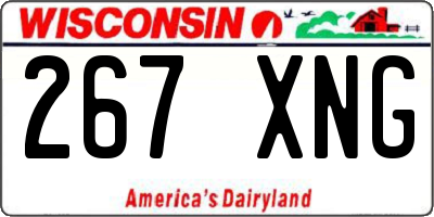 WI license plate 267XNG