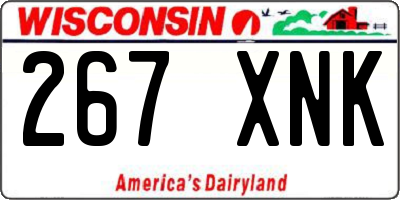 WI license plate 267XNK