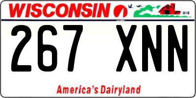 WI license plate 267XNN