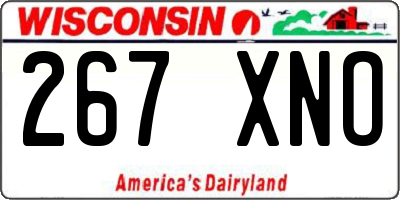 WI license plate 267XNO
