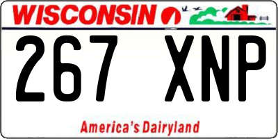 WI license plate 267XNP