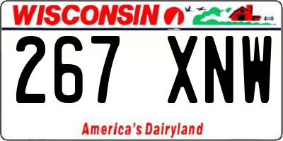 WI license plate 267XNW