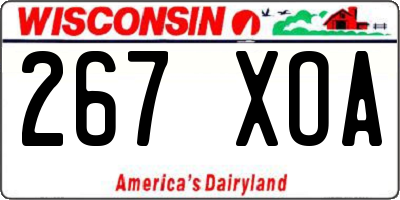 WI license plate 267XOA