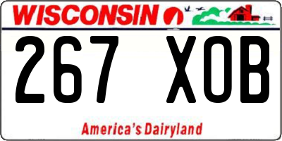 WI license plate 267XOB