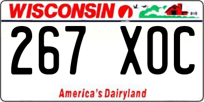 WI license plate 267XOC