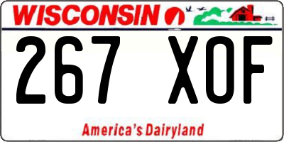 WI license plate 267XOF