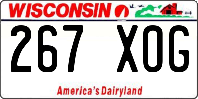 WI license plate 267XOG
