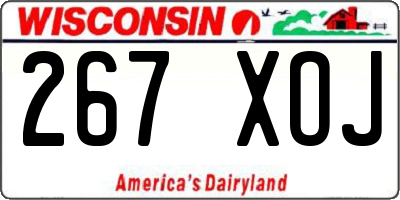 WI license plate 267XOJ