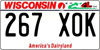 WI license plate 267XOK