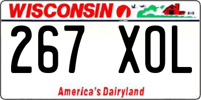 WI license plate 267XOL