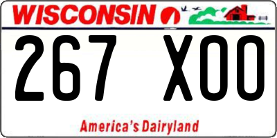 WI license plate 267XOO