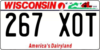 WI license plate 267XOT