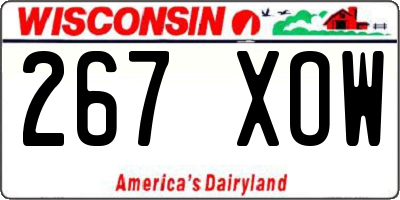 WI license plate 267XOW