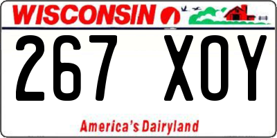 WI license plate 267XOY