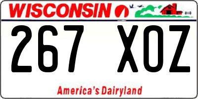 WI license plate 267XOZ