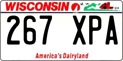 WI license plate 267XPA