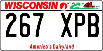 WI license plate 267XPB
