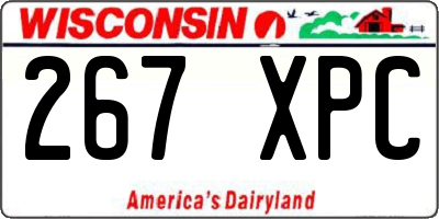 WI license plate 267XPC