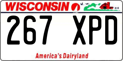 WI license plate 267XPD