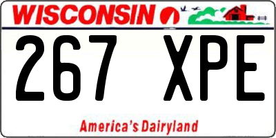 WI license plate 267XPE