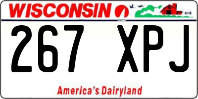 WI license plate 267XPJ