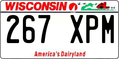 WI license plate 267XPM