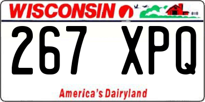 WI license plate 267XPQ