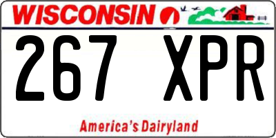 WI license plate 267XPR