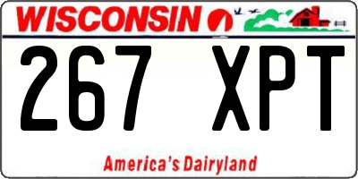 WI license plate 267XPT
