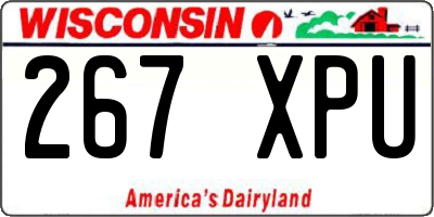 WI license plate 267XPU