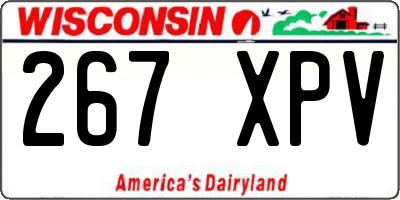 WI license plate 267XPV