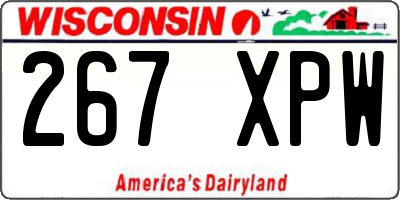 WI license plate 267XPW