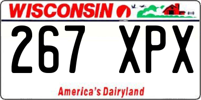 WI license plate 267XPX