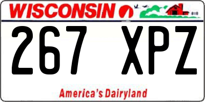 WI license plate 267XPZ