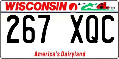 WI license plate 267XQC