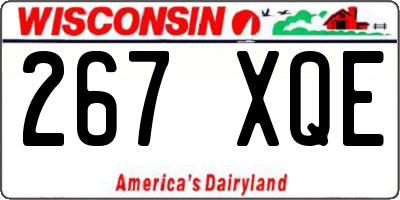 WI license plate 267XQE