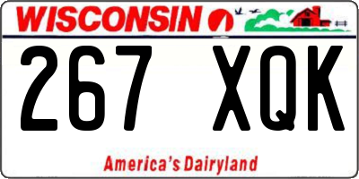 WI license plate 267XQK