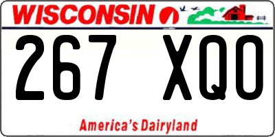 WI license plate 267XQO